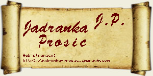 Jadranka Prošić vizit kartica